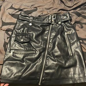 Leather Moto skirt